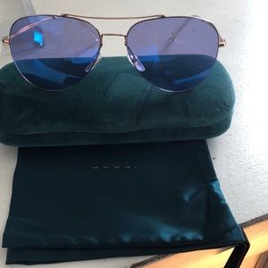 Gucci Purple Mirrored Aviator Sunglasses